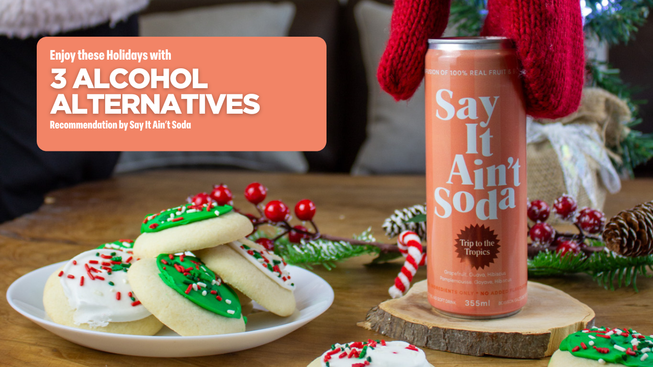 santa clauss grabbing a say it aint soda